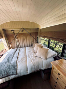 luxury glamping americana style weymouth dorset bedroom
